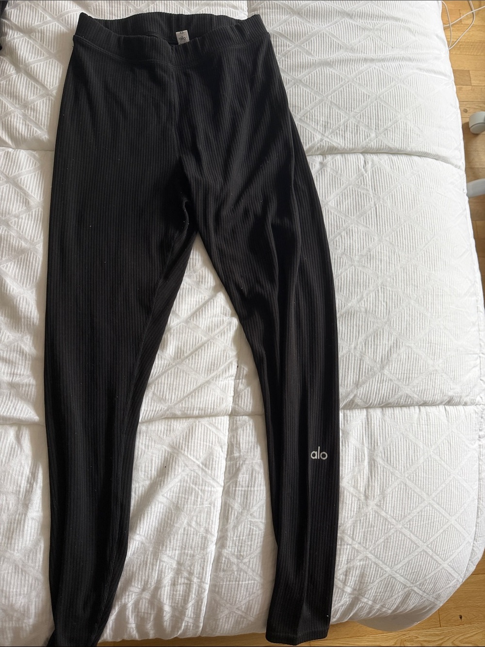 ALO Yoga Black Ribbed Active Leggings